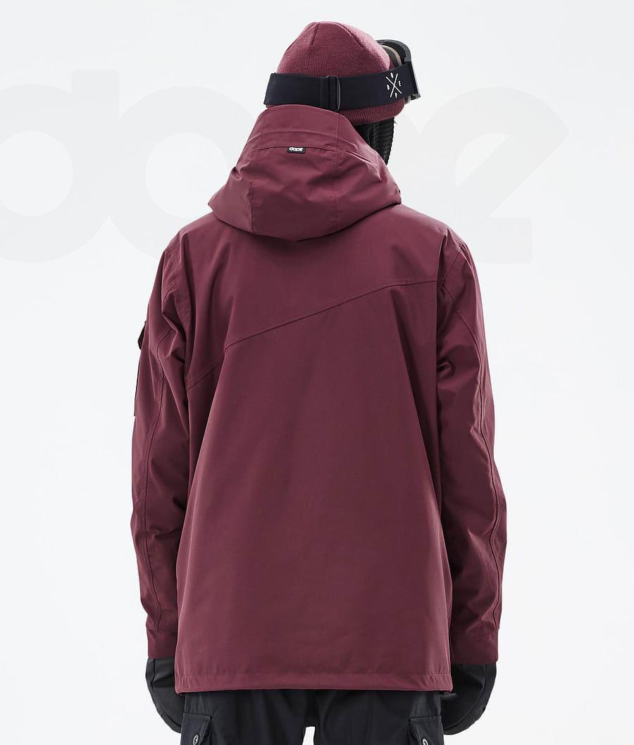 Burgundy Men's Dope Adept Don Snowboard Jackets | AUCE2732