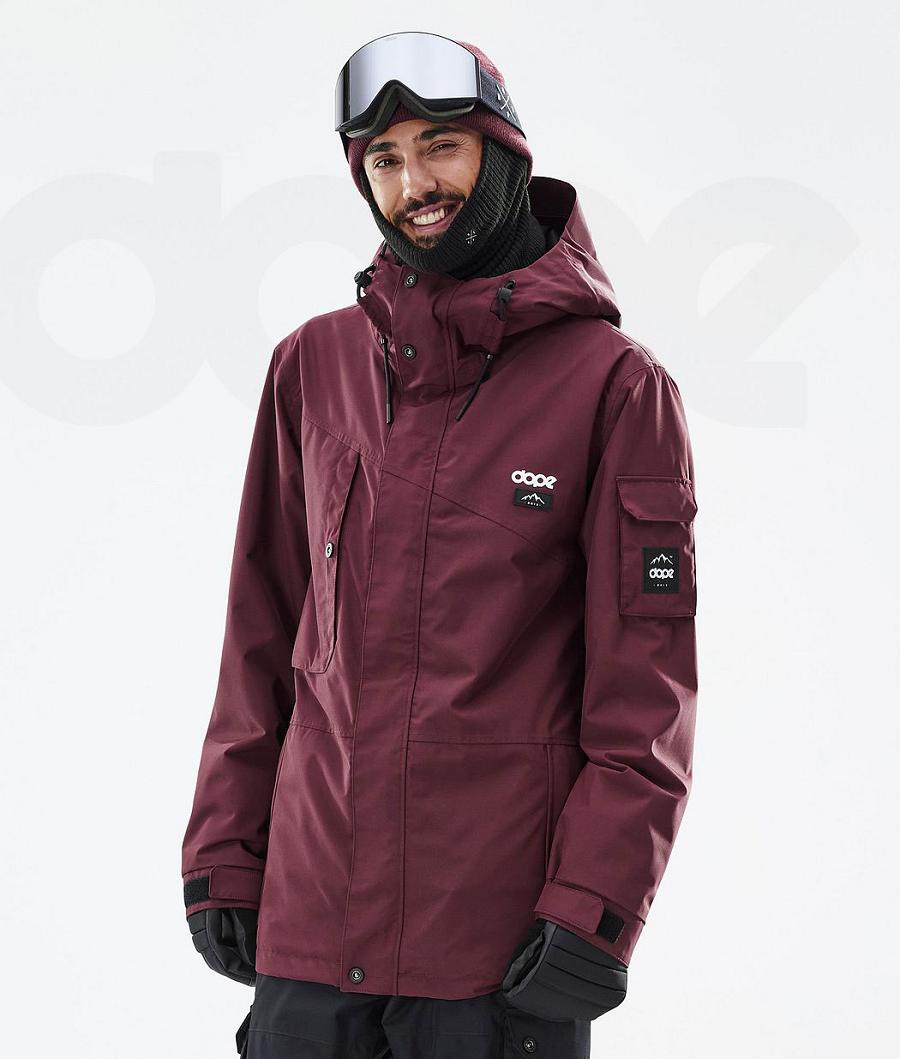 Burgundy Men\'s Dope Adept Don Snowboard Jackets | AUCE2732