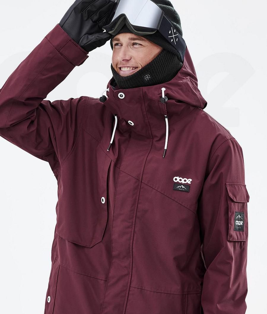 Burgundy Men's Dope Adept Ski Jackets | AUOR2861