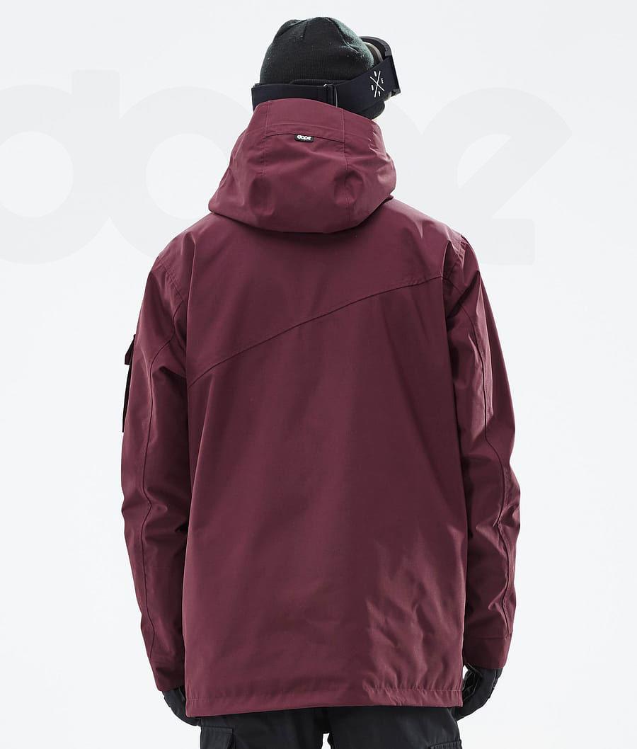 Burgundy Men's Dope Adept Ski Jackets | AUOR2861