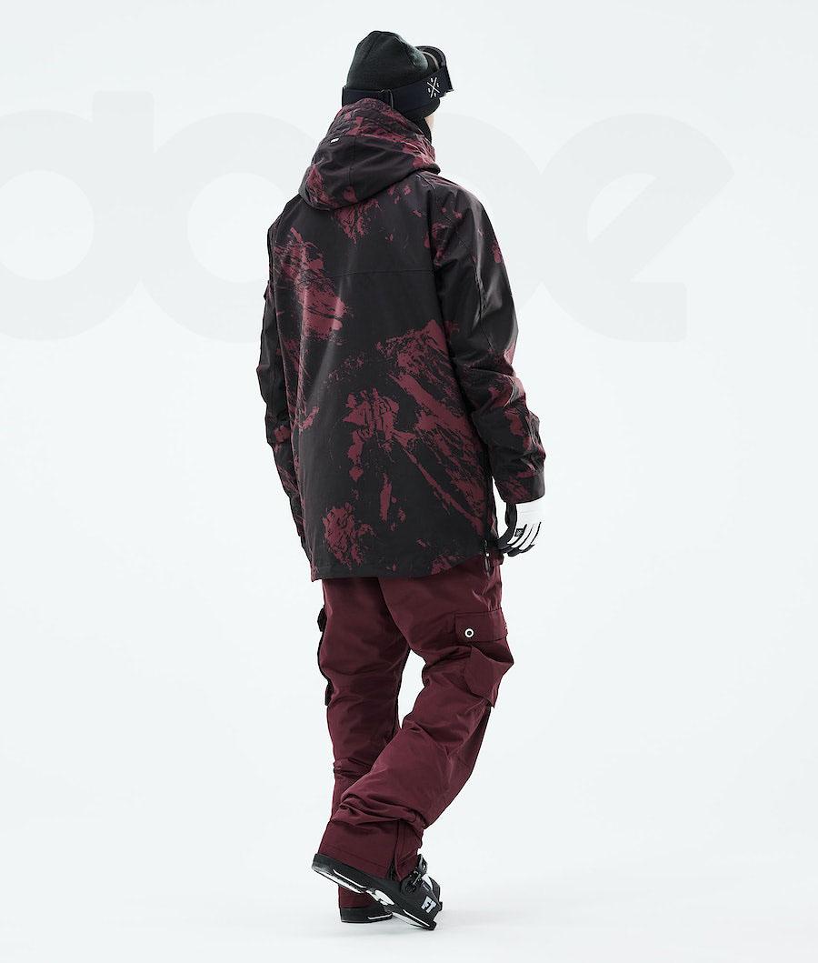 Burgundy Men's Dope Akin 2021 Paint Ski Jackets | AUUT2889