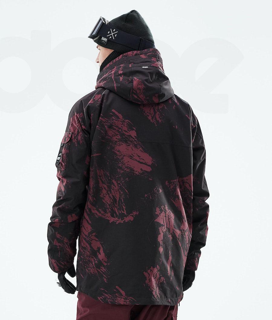 Burgundy Men's Dope Akin 2021 Paint Ski Jackets | AUUT2889