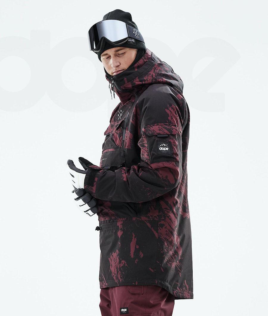 Burgundy Men's Dope Akin 2021 Paint Ski Jackets | AUUT2889