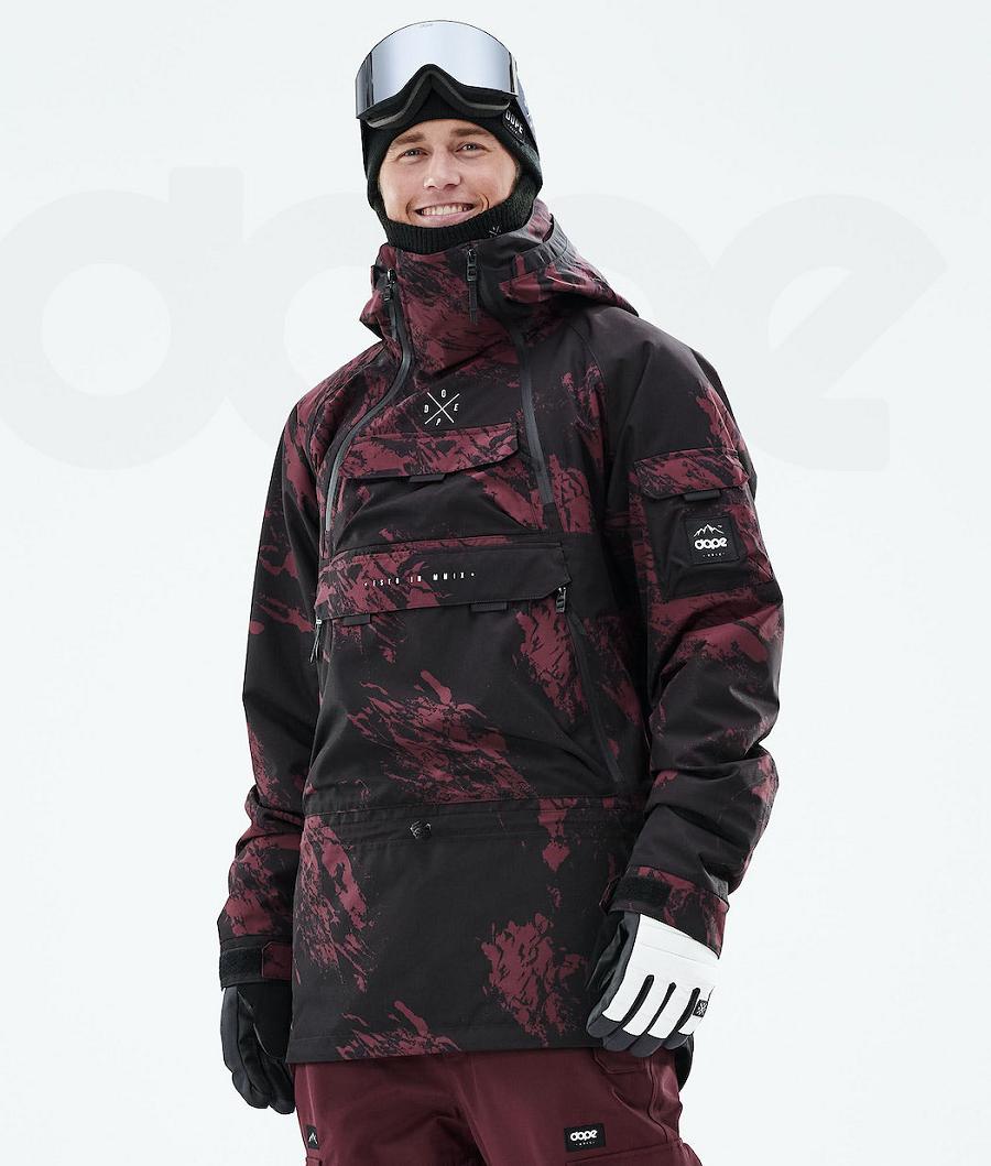 Burgundy Men\'s Dope Akin 2021 Paint Ski Jackets | AUUT2889