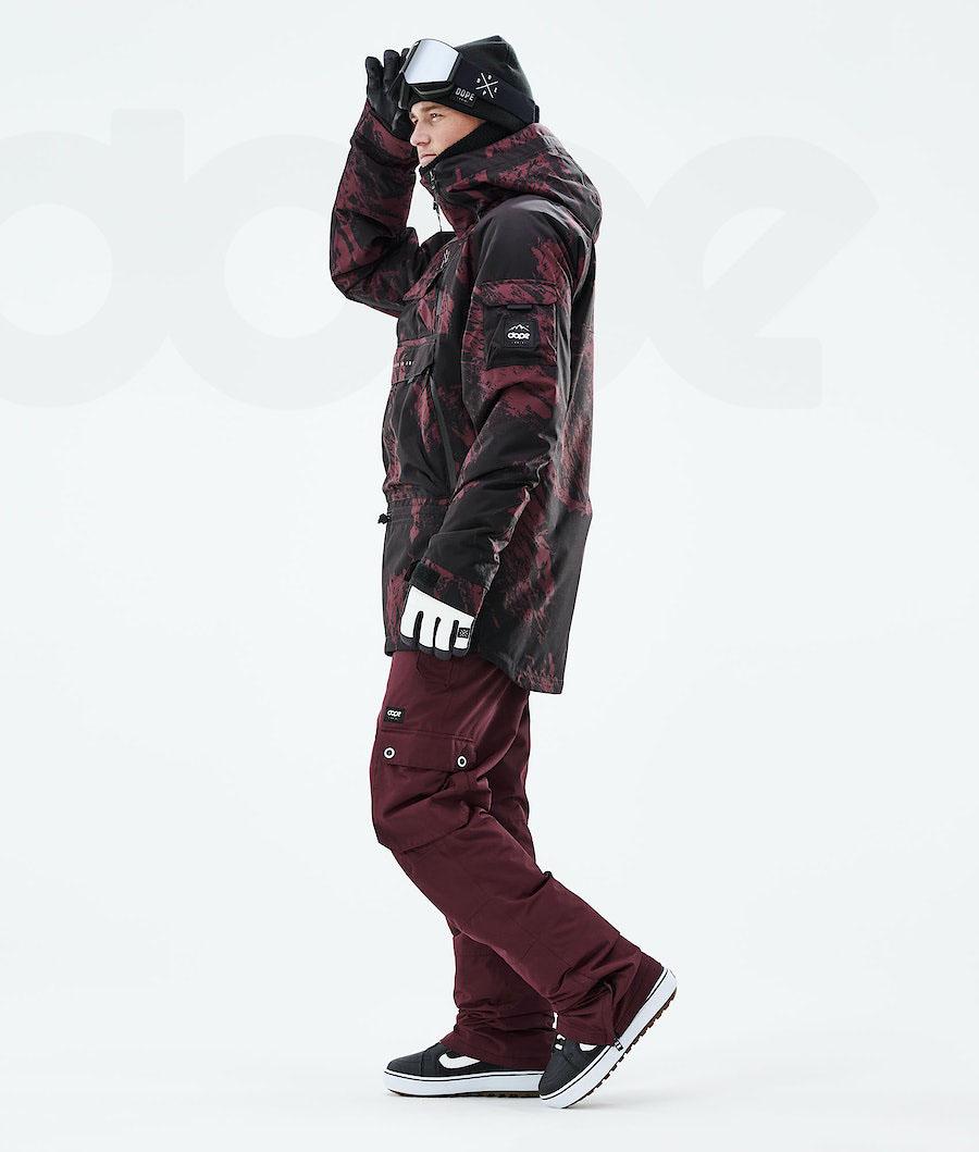 Burgundy Men's Dope Akin 2021 Paint Snowboard Jackets | AURW2750