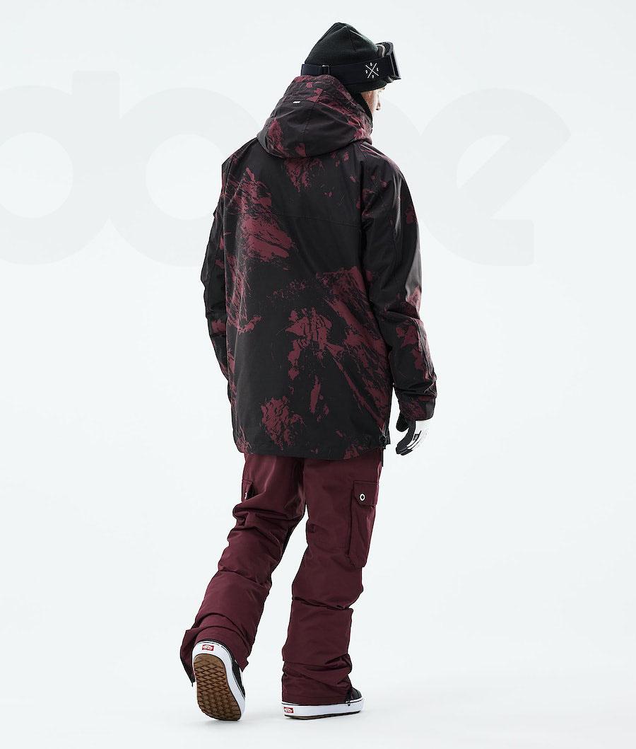 Burgundy Men's Dope Akin 2021 Paint Snowboard Jackets | AURW2750