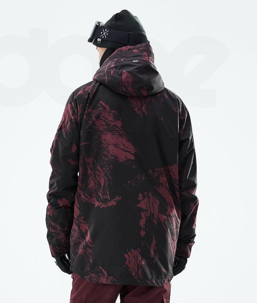 Burgundy Men's Dope Akin 2021 Paint Snowboard Jackets | AURW2750