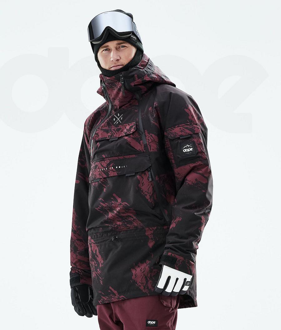 Burgundy Men\'s Dope Akin 2021 Paint Snowboard Jackets | AURW2750