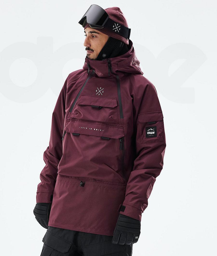 Burgundy Men\'s Dope Akin 2021 Ski Jackets | AUAP2885