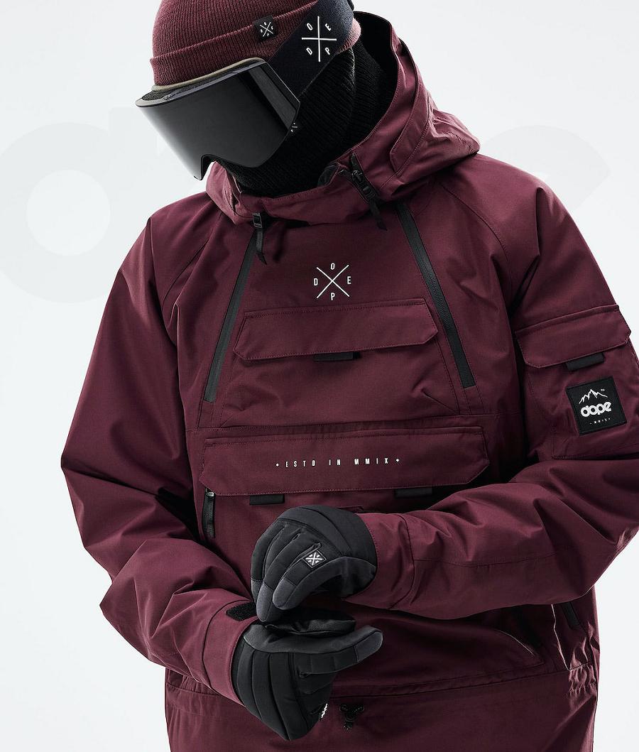 Burgundy Men's Dope Akin 2021 Snowboard Jackets | AUIS2746