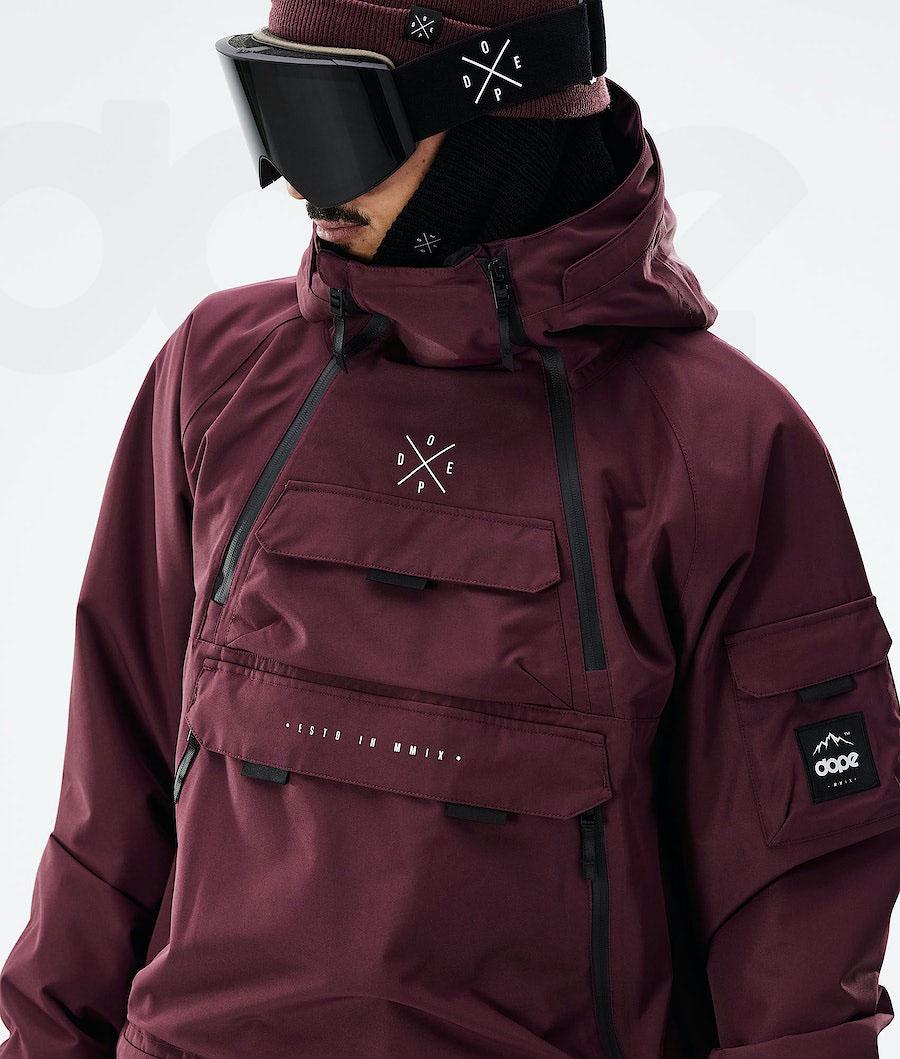 Burgundy Men's Dope Akin 2021 Snowboard Jackets | AUIS2746