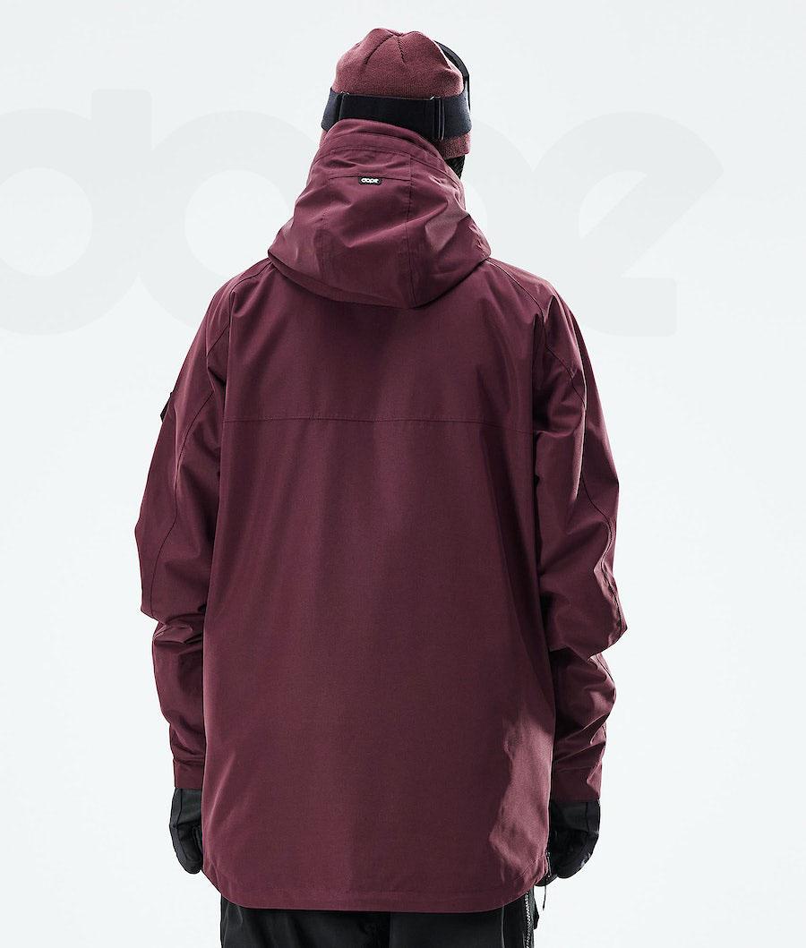 Burgundy Men's Dope Akin 2021 Snowboard Jackets | AUIS2746