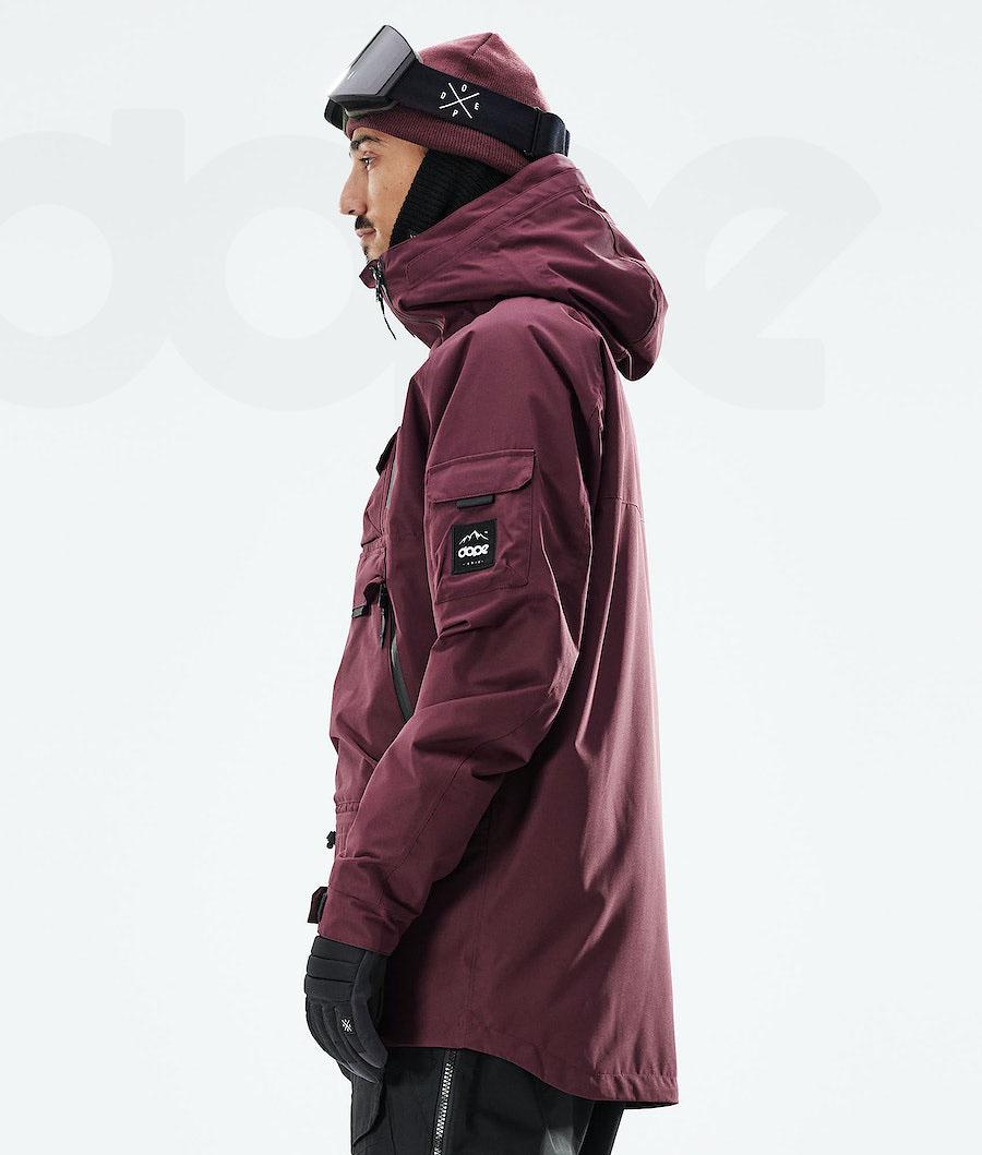 Burgundy Men's Dope Akin 2021 Snowboard Jackets | AUIS2746