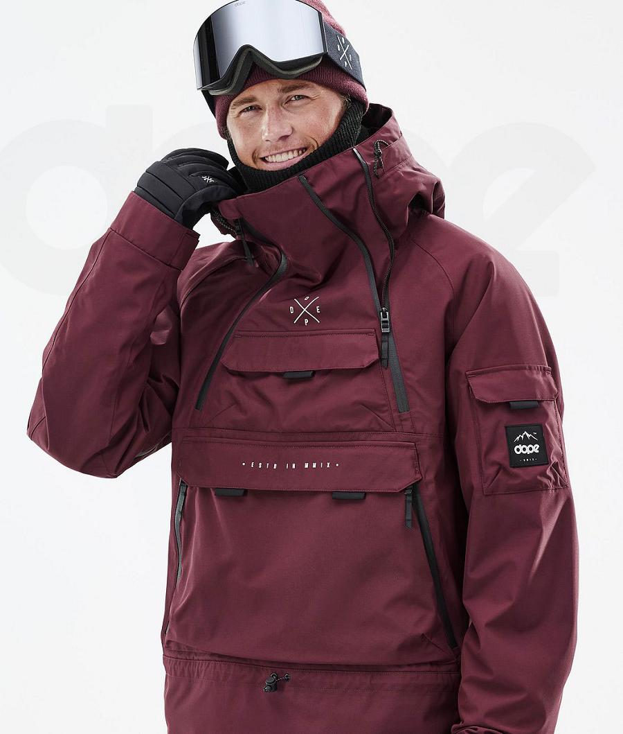 Burgundy Men's Dope Akin Ski Jackets | AUJJ2879