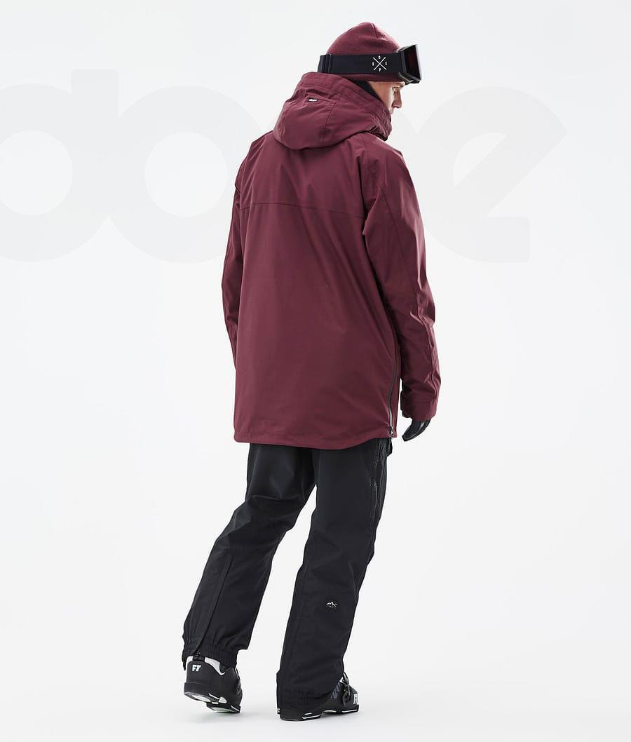 Burgundy Men's Dope Akin Ski Jackets | AUJJ2879