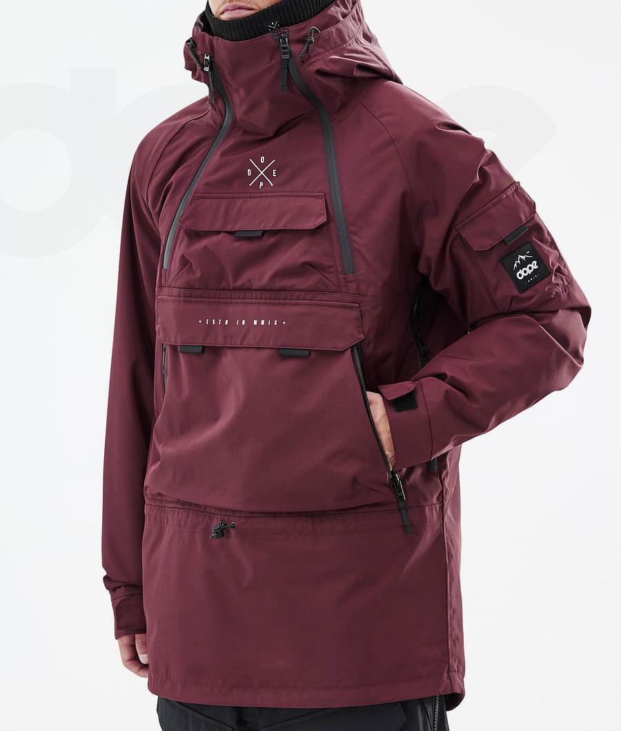 Burgundy Men's Dope Akin Ski Jackets | AUJJ2879