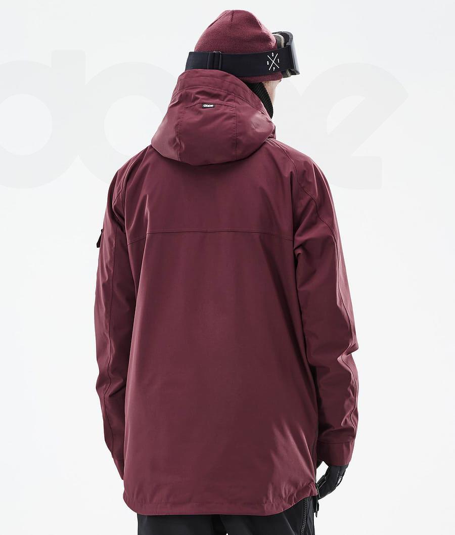 Burgundy Men's Dope Akin Ski Jackets | AUJJ2879