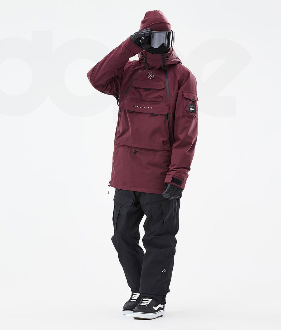 Burgundy Men's Dope Akin Snowboard Jackets | AUHK2738