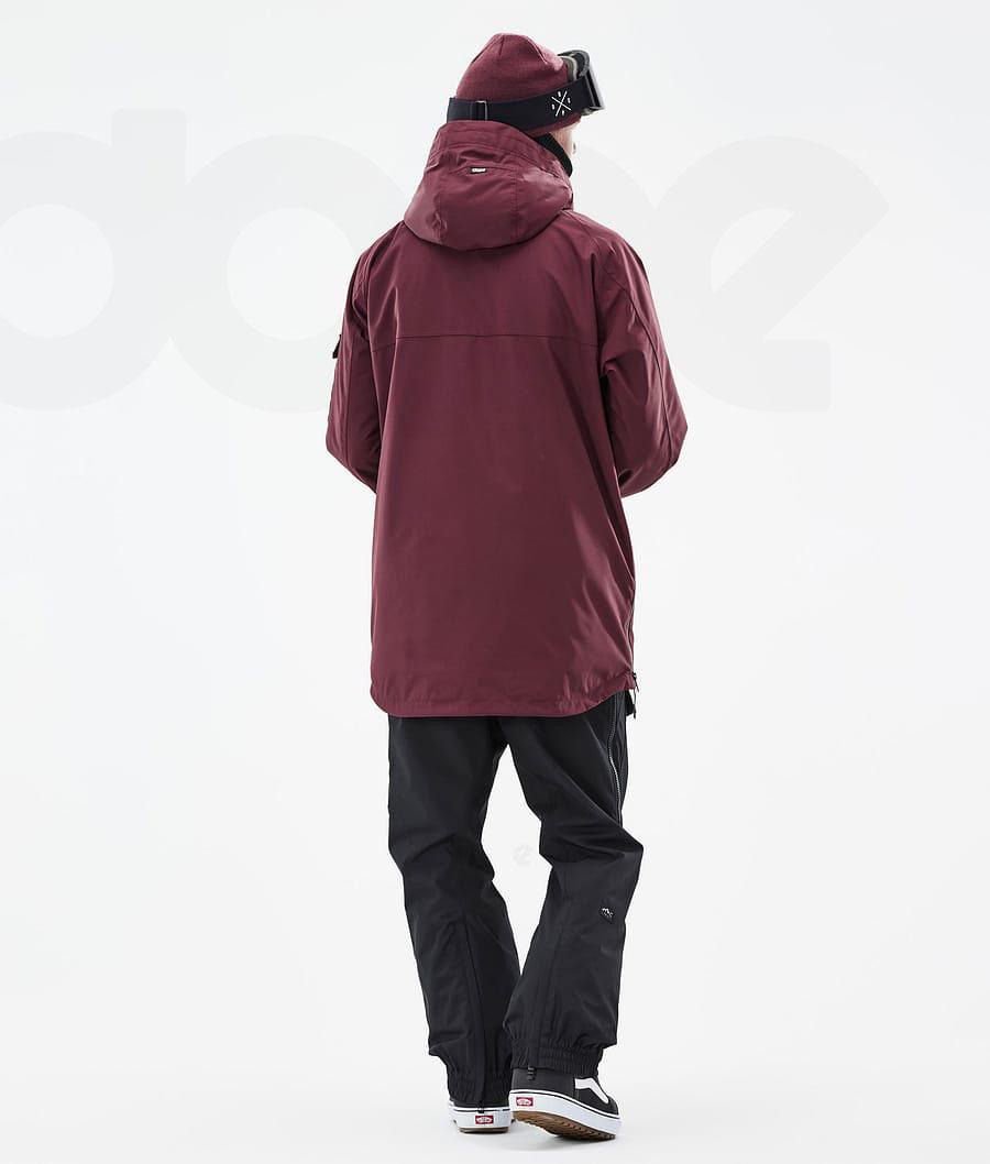 Burgundy Men's Dope Akin Snowboard Jackets | AUHK2738