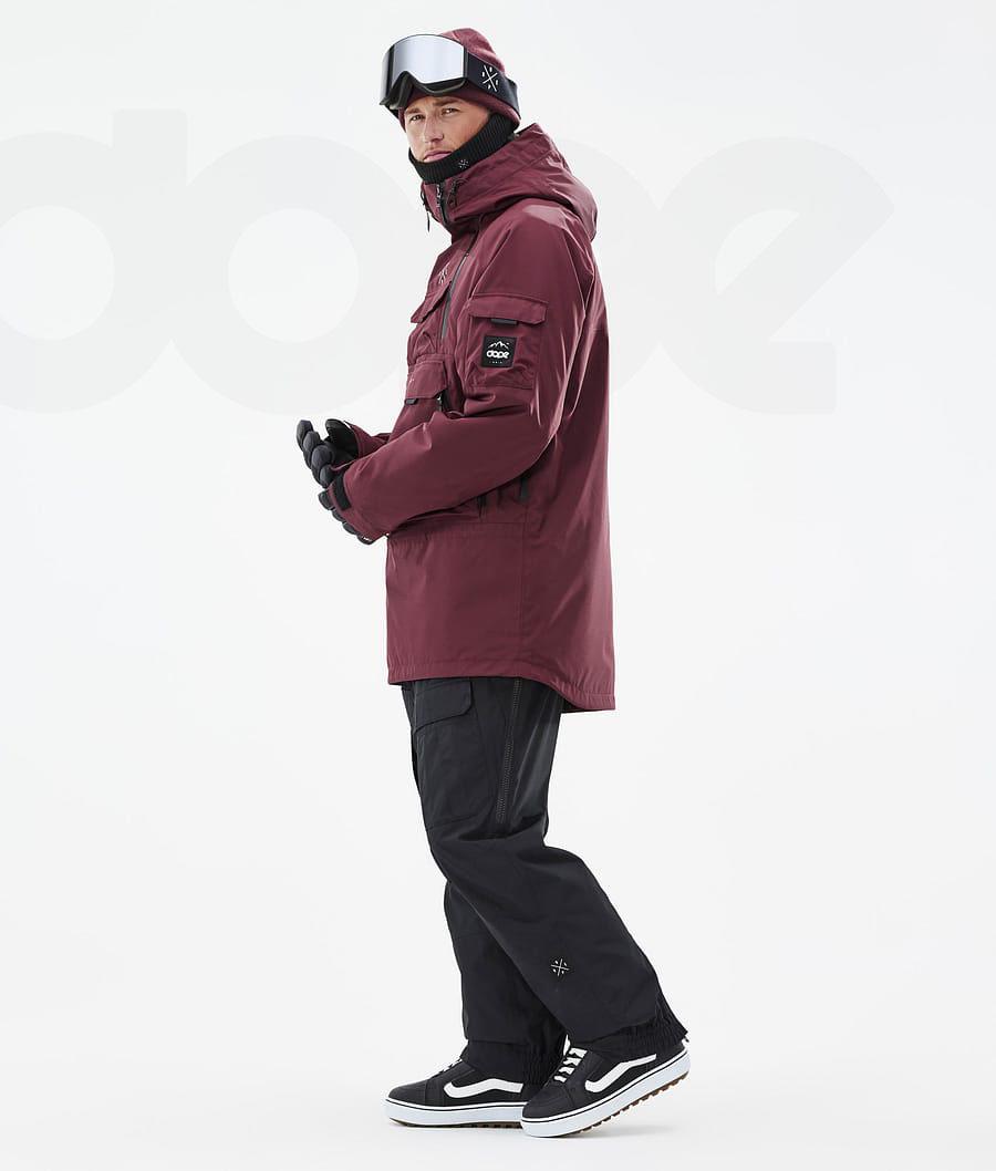 Burgundy Men's Dope Akin Snowboard Jackets | AUHK2738