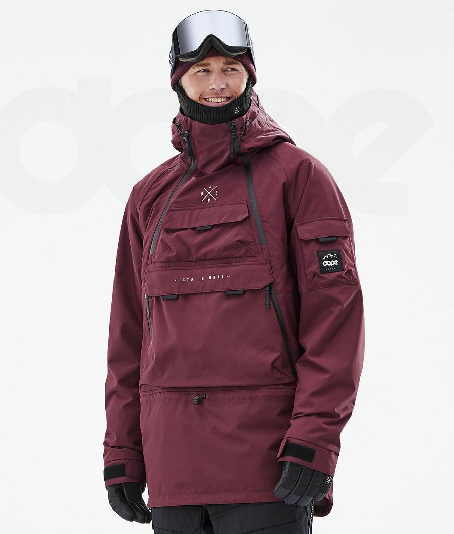 Burgundy Men\'s Dope Akin Snowboard Jackets | AUHK2738