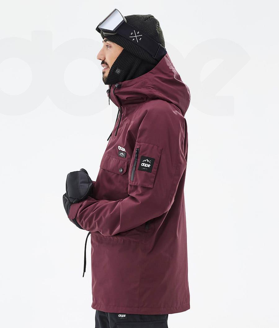 Burgundy Men's Dope Annok Don Snowboard Jackets | AULH2761