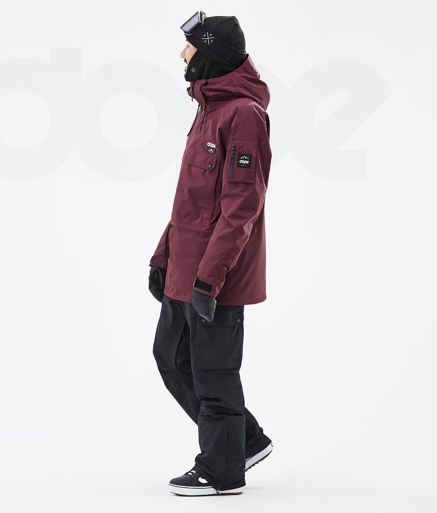 Burgundy Men's Dope Annok Don Snowboard Jackets | AULH2761