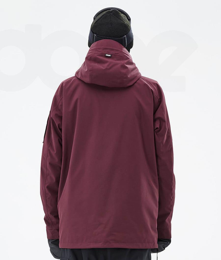 Burgundy Men's Dope Annok Don Snowboard Jackets | AULH2761