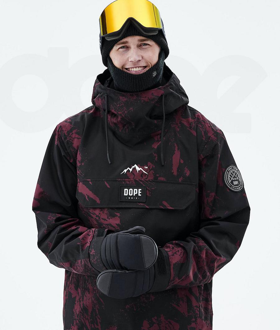 Burgundy Men's Dope Blizzard 2021 Paint Snowboard Jackets | AUEX2778