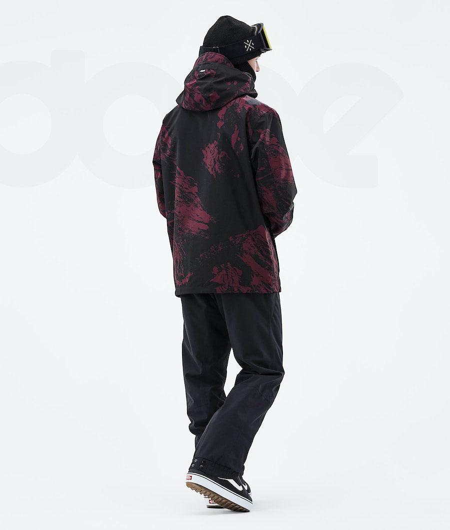 Burgundy Men's Dope Blizzard 2021 Paint Snowboard Jackets | AUEX2778