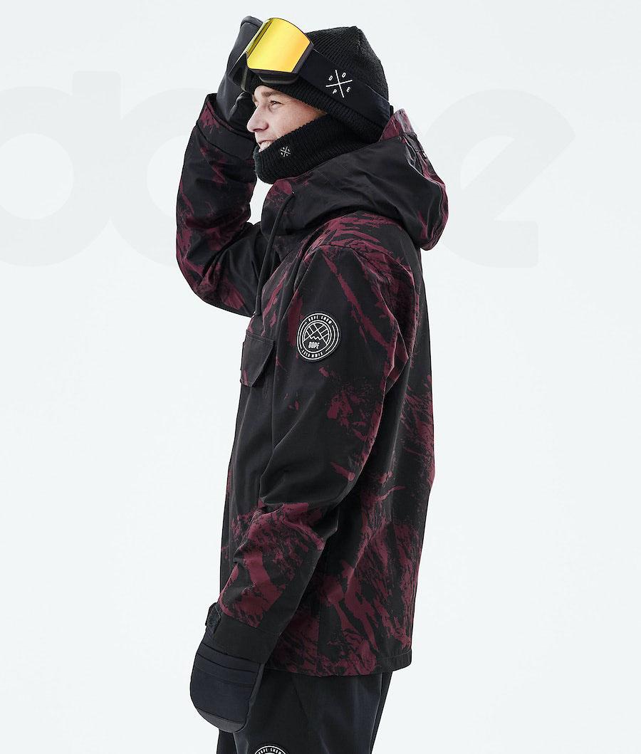 Burgundy Men's Dope Blizzard 2021 Paint Snowboard Jackets | AUEX2778