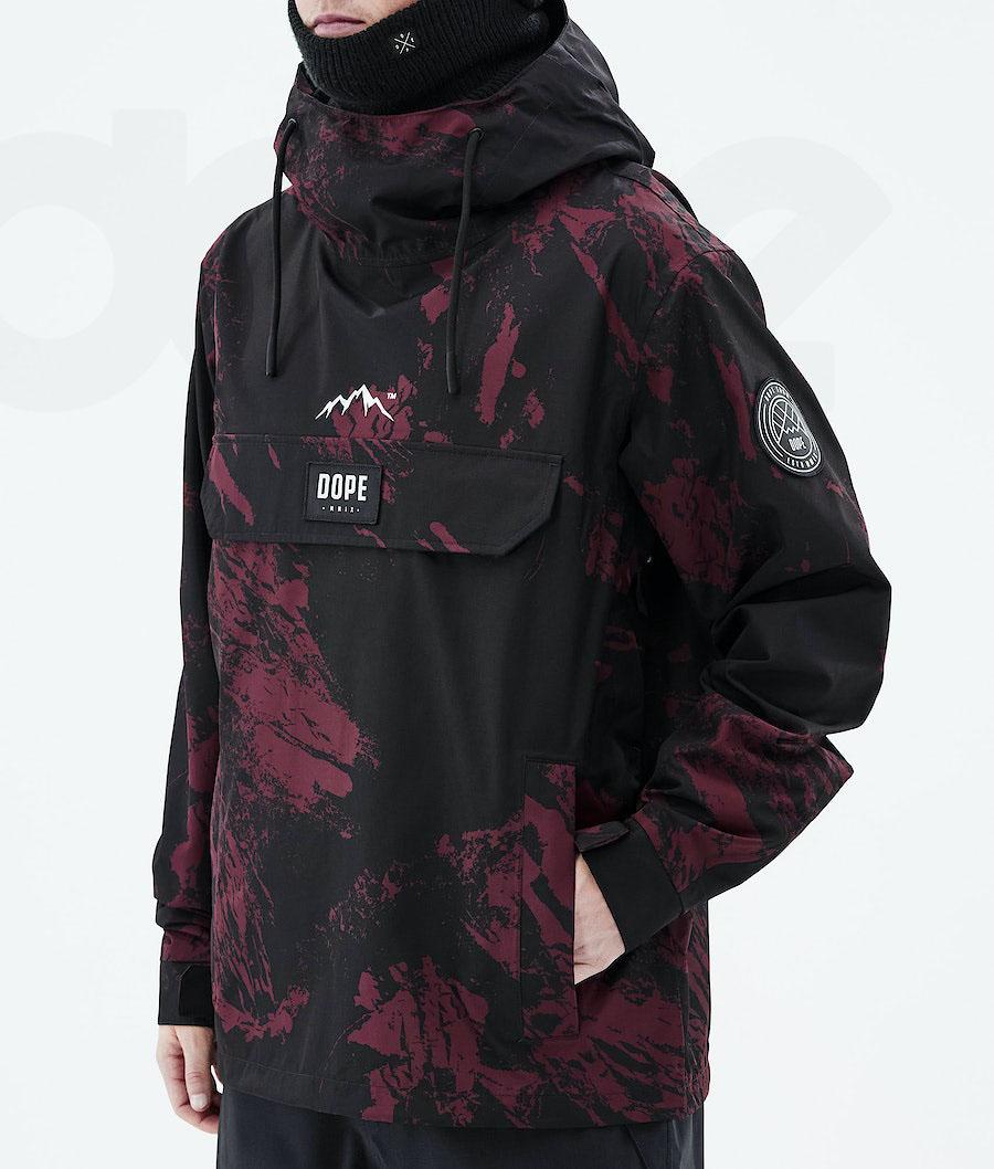 Burgundy Men's Dope Blizzard 2021 Paint Snowboard Jackets | AUEX2778