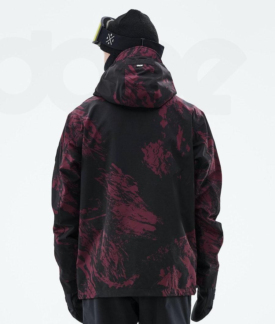 Burgundy Men's Dope Blizzard 2021 Paint Snowboard Jackets | AUEX2778