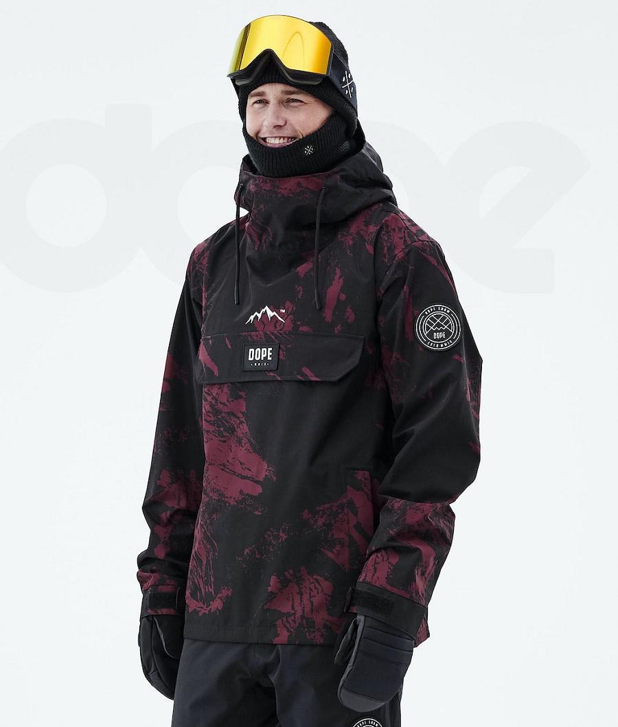 Burgundy Men\'s Dope Blizzard 2021 Paint Snowboard Jackets | AUEX2778