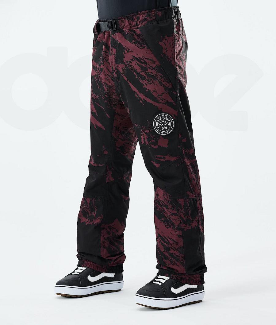 Burgundy Men\'s Dope Blizzard 2021 Paint Snowboard Pants | AUJJ2569