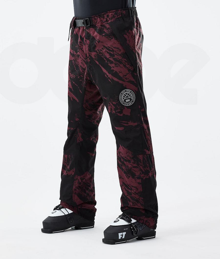 Burgundy Men\'s Dope Blizzard 2021 Paint Ski Pants | AUUT2632