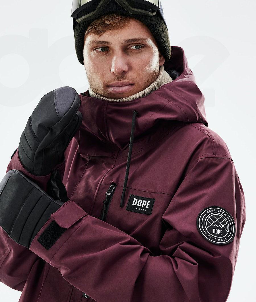 Burgundy Men's Dope Blizzard Full Zip 2021 Snowboard Jackets | AUQZ2780