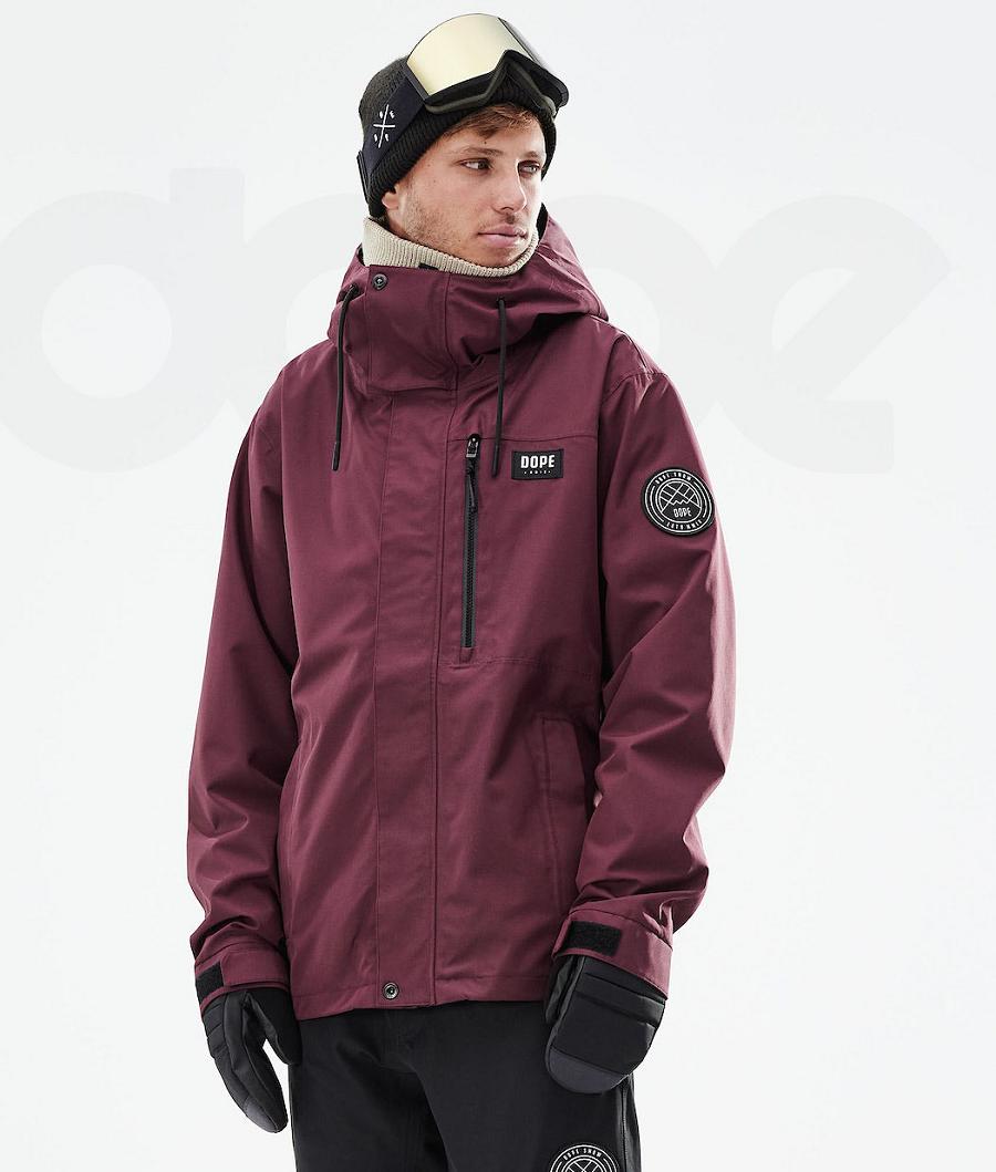 Burgundy Men\'s Dope Blizzard Full Zip 2021 Snowboard Jackets | AUQZ2780