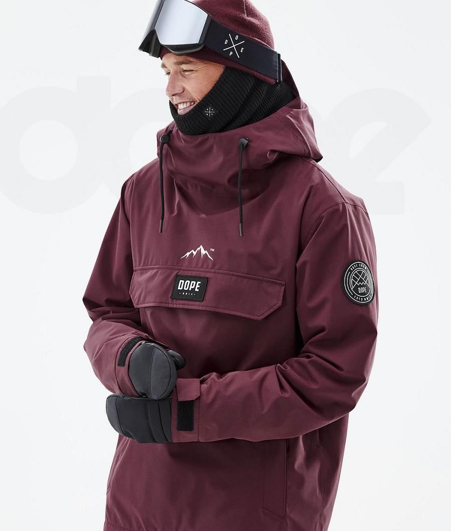 Burgundy Men's Dope Blizzard Snowboard Jackets | AUHK2764