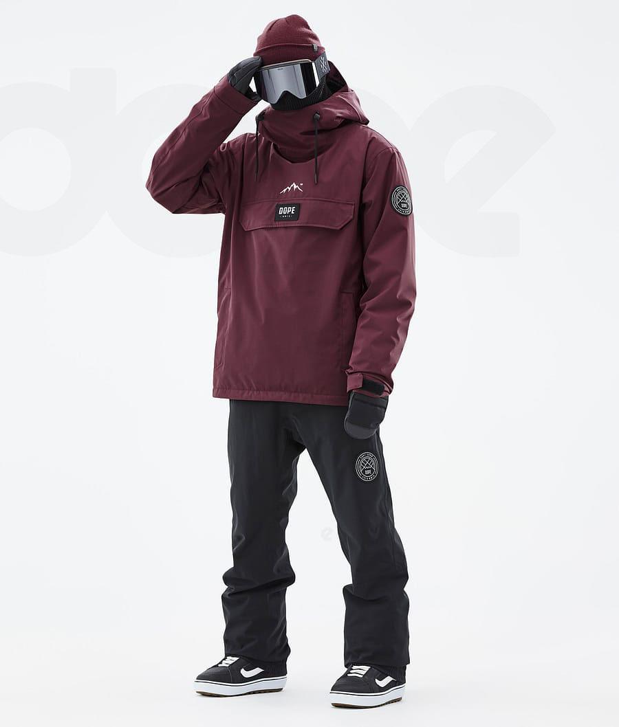 Burgundy Men's Dope Blizzard Snowboard Jackets | AUHK2764