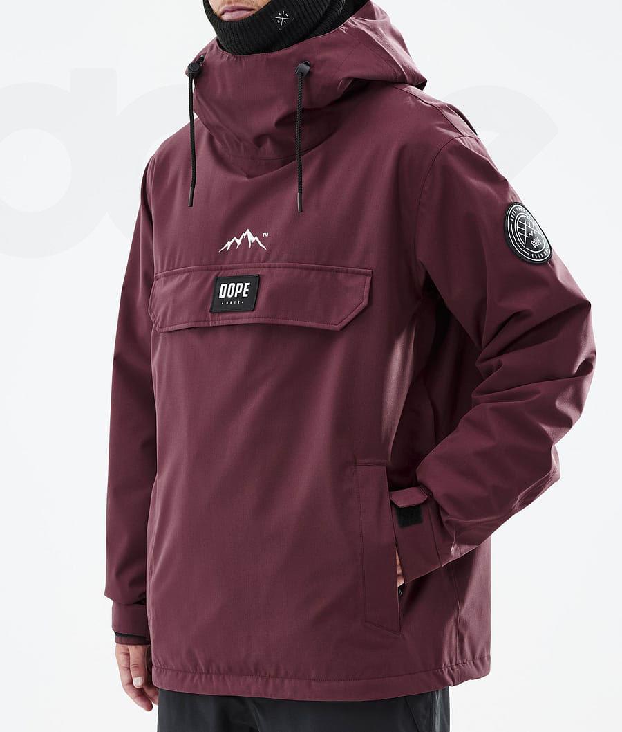 Burgundy Men's Dope Blizzard Snowboard Jackets | AUHK2764