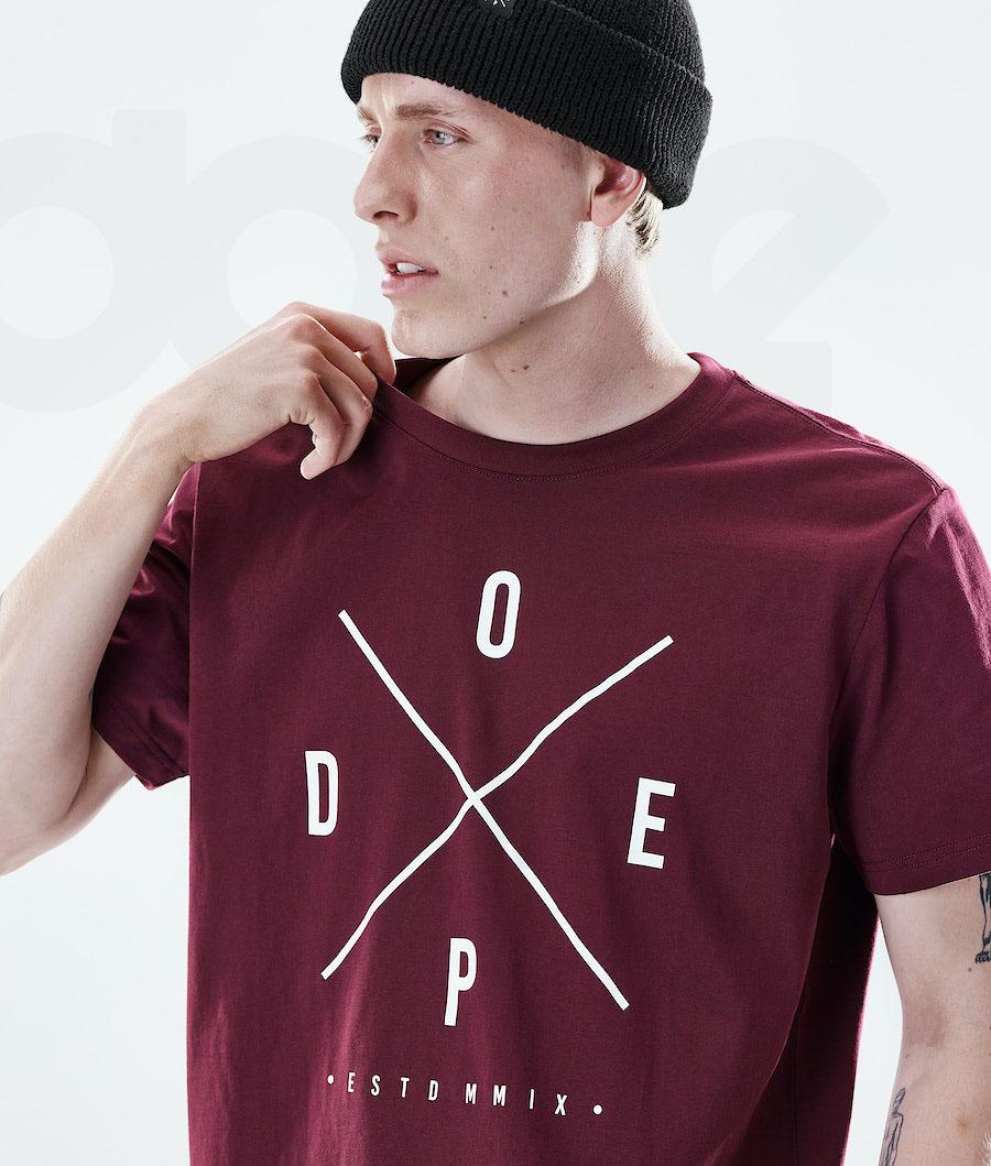 Burgundy Men's Dope Daily 2X-UP T Shirts | AUGL2979