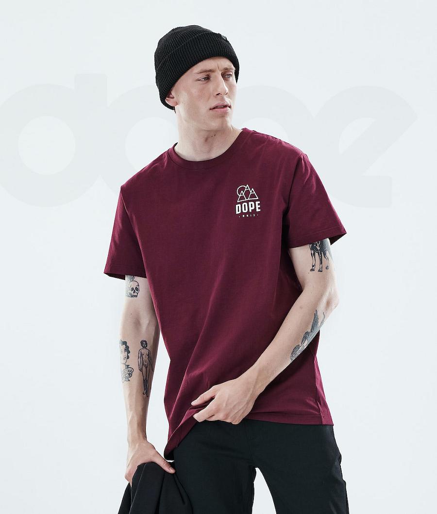 Burgundy Men's Dope Daily Rise T Shirts | AUPQ2984