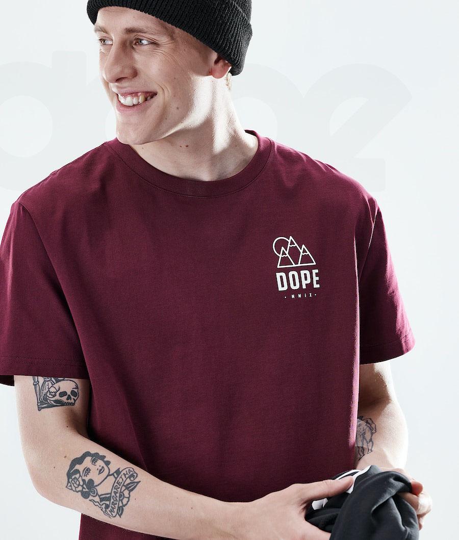 Burgundy Men's Dope Daily Rise T Shirts | AUPQ2984