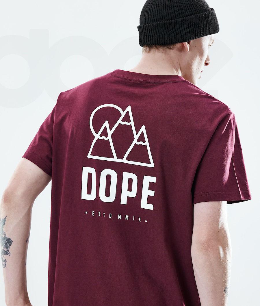 Burgundy Men's Dope Daily Rise T Shirts | AUPQ2984