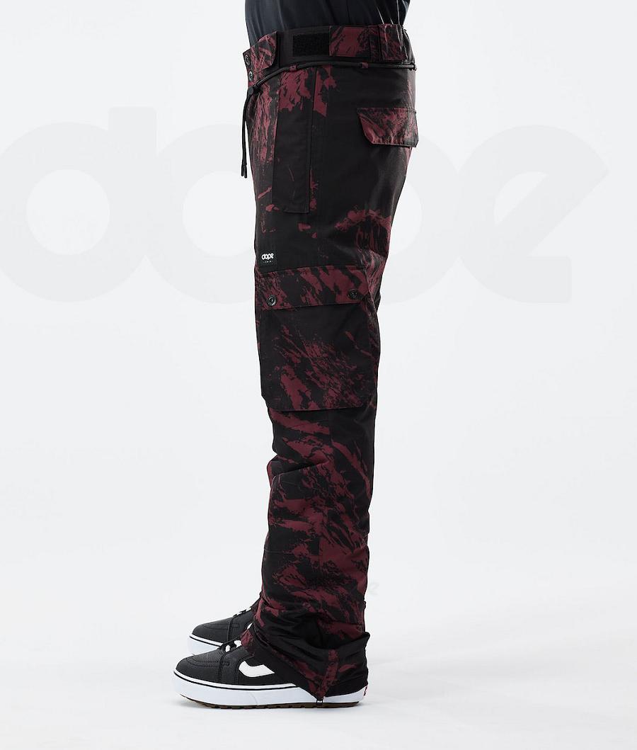 Burgundy Men's Dope Iconic 2021 Paint Snowboard Pants | AUXF2591