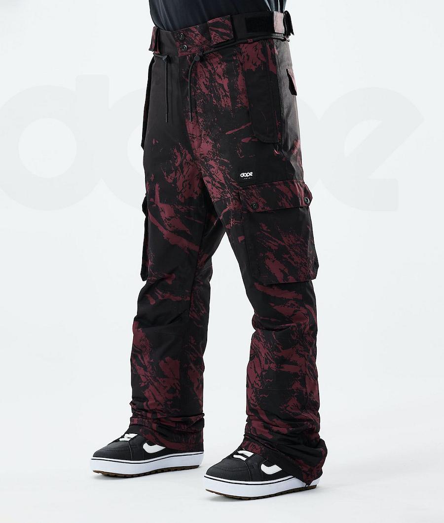 Burgundy Men\'s Dope Iconic 2021 Paint Snowboard Pants | AUXF2591