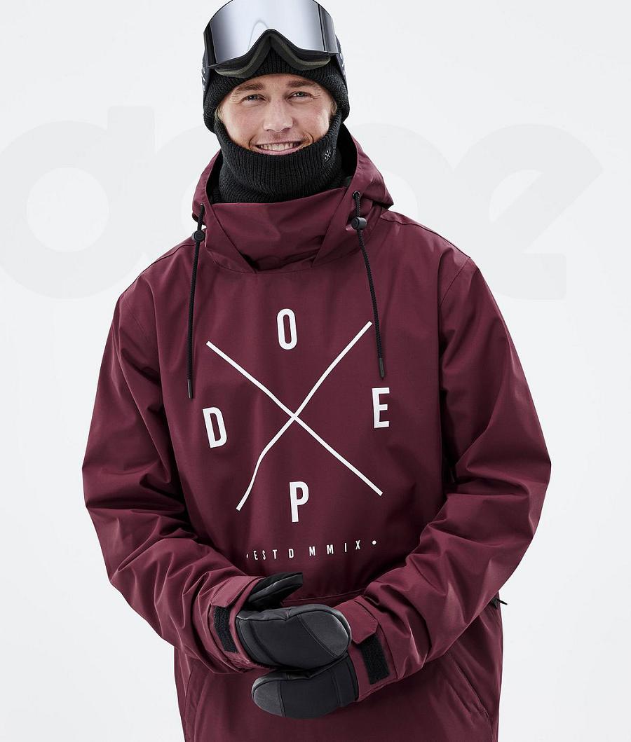 Burgundy Men's Dope Migoo 2X-Up Snowboard Jackets | AUKI2807