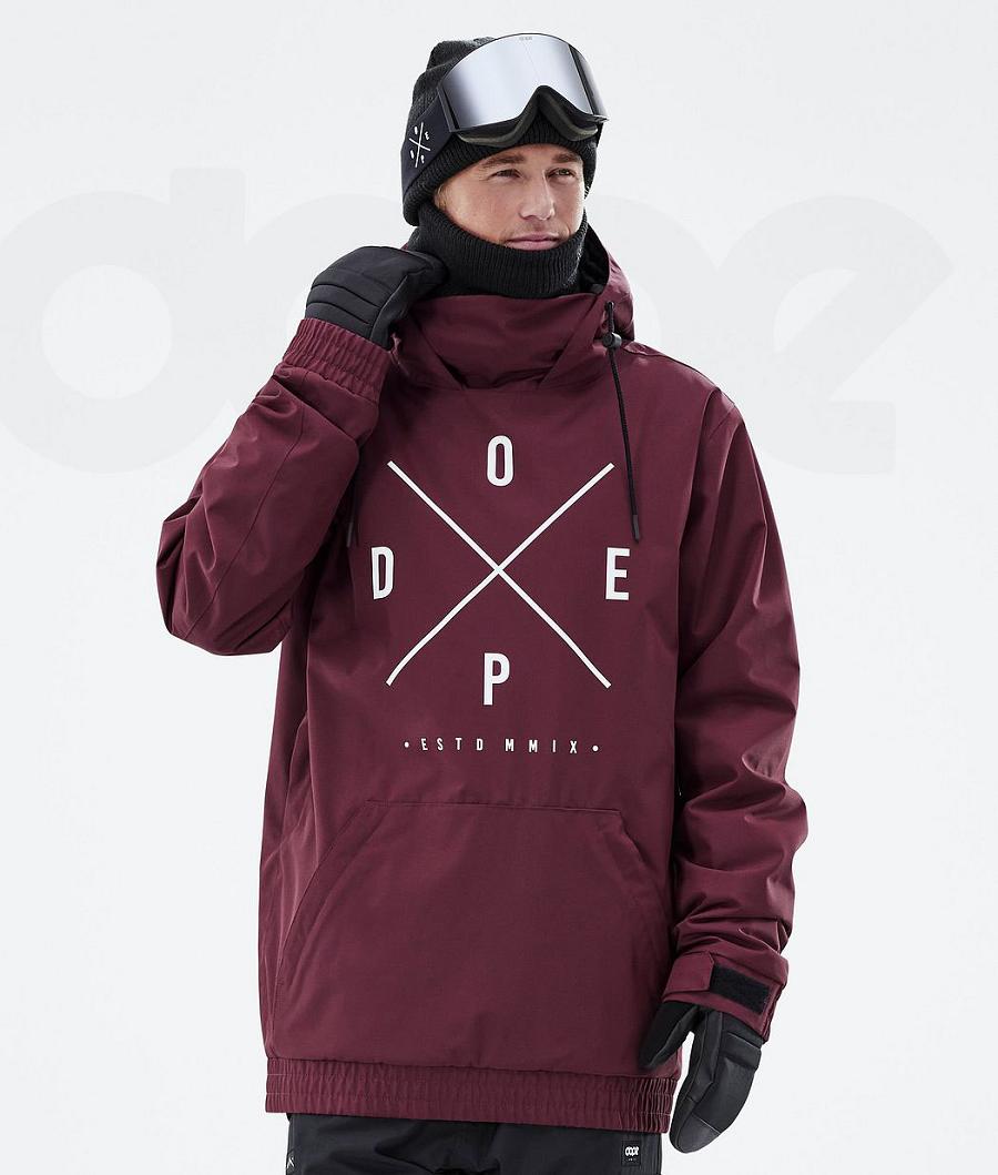 Burgundy Men\'s Dope Migoo 2X-Up Snowboard Jackets | AUKI2807