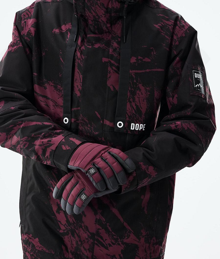 Burgundy Men's Dope Mojo Paint Snowboard Jackets | AUGL2810